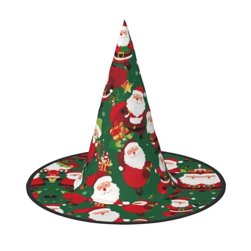 Lustige Weihnachtswichtel, Halloween-Hexenhut für Damen, breite Krempe, faltbar, spitz, für Halloween-Party, 2 Stück von HGFVY