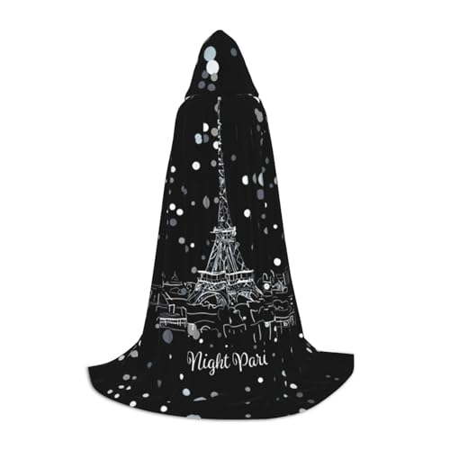 Night Paris Eiffelturm Halloween Kapuzenumhang Kostüm Karneval Kapuzenumhang Halloween Kostüme Weihnachten Cosplay von HGFVY