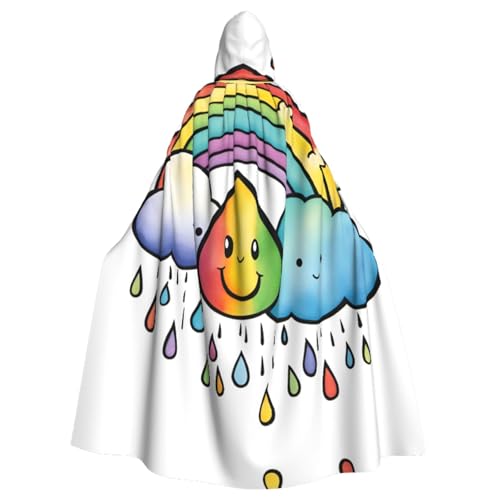 Regenbogen, Wolken, Regentropfen, Umhang für Erwachsene, Kapuzenumhang für Damen und Herren, Halloween-Kostüme, Weihnachten, Cosplay Regenbogen, Wolken, Regentropfen, Umhang für Erwachsene, Kapuzenumhang für Damen und Herren, Halloween-Kostüme, Weihnachten, Cosplay von HGFVY