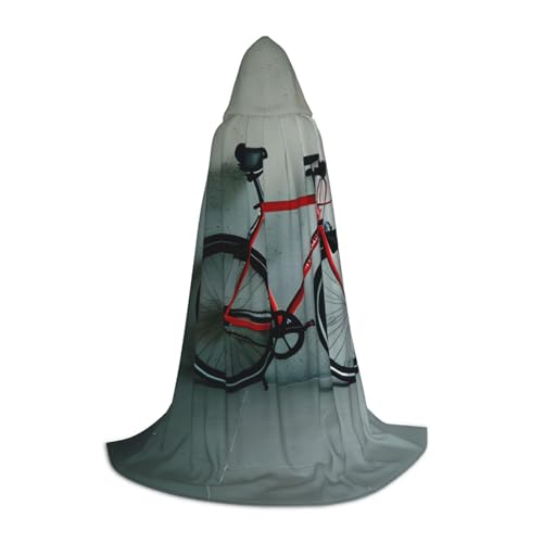 Retro-Fahrradmuster, Halloween-Kapuzenumhang, Kostüm, Karneval, Kapuzenumhang, Halloween-Kostüme, Weihnachten, Cosplay von HGFVY