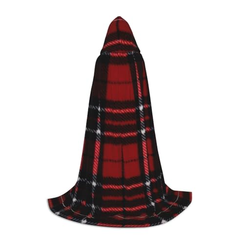 Roter und schwarzer karierter Halloween-Kapuzenumhang, Kostüm, Karneval, Kapuzenumhang, Halloween-Kostüme, Weihnachten, Cosplay von HGFVY