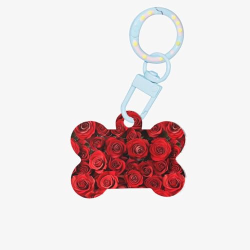 Schlüsselanhänger mit rotem Rosen-Druck, Acryl, Hundeknochen-Ornament, Haustiermarken, Schlüsselanhänger für den Urlaub für Liebhaber, Geschenk Schlüsselanhänger mit rotem Rosen-Druck, Acryl, Hundeknochen-Ornament, Haustiermarken, Schlüsselanhänger für den Urlaub für Liebhaber, Geschenk von HGFVY