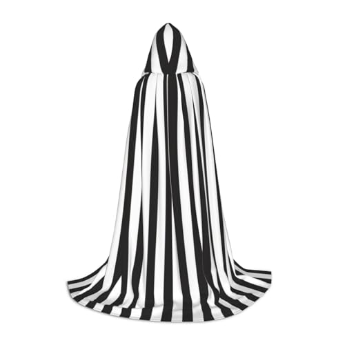 Schwarz-weiß gestreifter Halloween-Kapuzenumhang, Kostüm, Karneval, Kapuzenumhang, Halloween-Kostüme, Weihnachten, Cosplay Schwarz-weiß gestreifter Halloween-Kapuzenumhang, Kostüm, Karneval, Kapuzenumhang, Halloween-Kostüme, Weihnachten, Cosplay von HGFVY