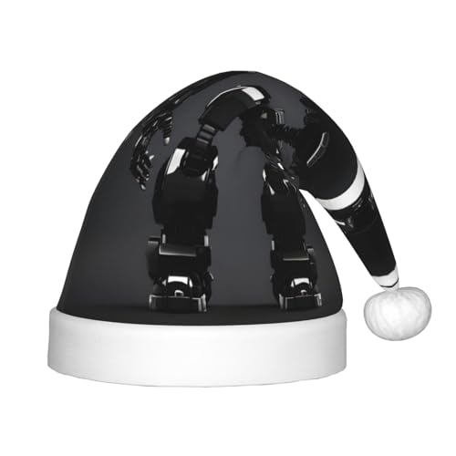 Schwarzer Roboter, 1 Stück, Plüsch-Weihnachtsmannmütze, bequeme Weihnachtsmütze für Weihnachten, Partygeschenke, passend für Jugendliche von HGFVY