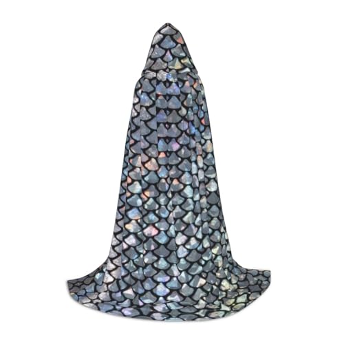 Silberfarbener Fischschuppen-Umhang für Halloween, Karneval, Kapuzenumhang, Halloween-Kostüme, Weihnachten, Cosplay Silberfarbener Fischschuppen-Umhang für Halloween, Karneval, Kapuzenumhang, Halloween-Kostüme, Weihnachten, Cosplay von HGFVY