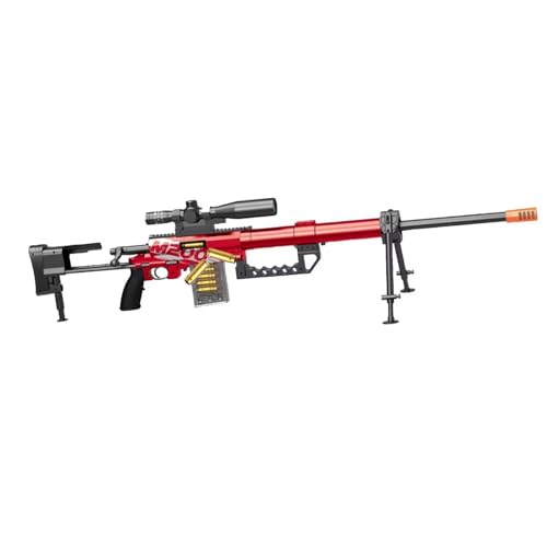 M200 Children's Toy Gun Manual Shell-Throwing Sniper Gun Set with Soft Foam Bullet 51 in (red) for Children Aged 6 and Older - The New one von HGFYE