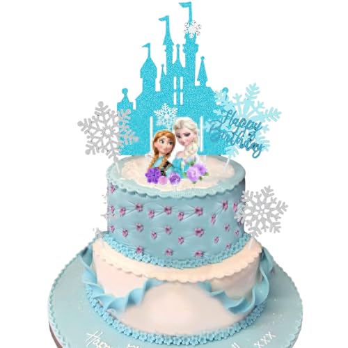 HGNUT 6 Stück Schneeflocken-Cartoon-Geburtstagskuchendekorationen. Glitzernde Prinzessinnen-Geburtstagsparty-Dekoration. Kuchendekoration für Mädchen, ideal für festliche Back- und Party-Desserts HGNUT 6 Stück Schneeflocken-Cartoon-Geburtstagskuchendekorationen. Glitzernde Prinzessinnen-Geburtstagsparty-Dekoration. Kuchendekoration für Mädchen, ideal für festliche Back- und Party-Desserts von HGNUT