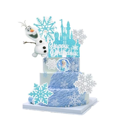 HGNUT 8 Stück Schneeflocken-Cartoon-Geburtstagskuchendekorationen. Glitzernde Prinzessinnen-Geburtstagsparty-Dekoration. Kuchendekoration für Mädchen, Geburtstagskuchendekoration, HGNUT 8 Stück Schneeflocken-Cartoon-Geburtstagskuchendekorationen. Glitzernde Prinzessinnen-Geburtstagsparty-Dekoration. Kuchendekoration für Mädchen, Geburtstagskuchendekoration, von HGNUT