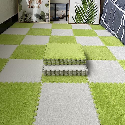 HGOuhKPlüsch-Puzzle-Schaum-Bodenmatte 16 Stück Plüsch-Patchwork-Schaum-Bodenmatte, quadratische Plüsch-Puzzle-Bodenmatte, rutschfester ineinandergreifender Teppich Ineinandergreifende Teppichfliesen(G HGOuhKPlüsch-Puzzle-Schaum-Bodenmatte 16 Stück Plüsch-Patchwork-Schaum-Bodenmatte, quadratische Plüsch-Puzzle-Bodenmatte, rutschfester ineinandergreifender Teppich Ineinandergreifende Teppichfliesen(G von HGOuhK