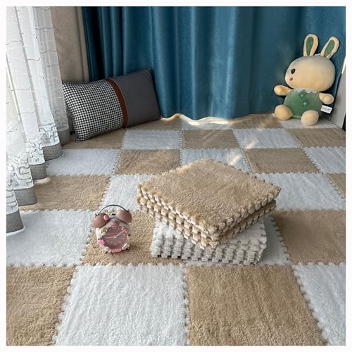 HGOuhKPlüsch-Puzzle-Schaum-Bodenmatte 16 Stück Schaumstoff-Puzzle-Bodenmatten, dekorative Raumteppiche, ineinandergreifende Puzzle-Teppiche, Plüschschaum-Fußmatten Ineinandergreifende Teppichfliesen(W HGOuhKPlüsch-Puzzle-Schaum-Bodenmatte 16 Stück Schaumstoff-Puzzle-Bodenmatten, dekorative Raumteppiche, ineinandergreifende Puzzle-Teppiche, Plüschschaum-Fußmatten Ineinandergreifende Teppichfliesen(W von HGOuhK