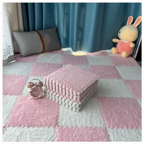 HGOuhKPlüsch-Puzzle-Schaum-Bodenmatte 16 ineinandergreifende Plüschteppichquadrate, Schaumstoff-Puzzle-Fußmatten, Plüsch-Krabbelmatten, Plüschschaum-Fußmatten Ineinandergreifende Teppichfliesen(White+ HGOuhKPlüsch-Puzzle-Schaum-Bodenmatte 16 ineinandergreifende Plüschteppichquadrate, Schaumstoff-Puzzle-Fußmatten, Plüsch-Krabbelmatten, Plüschschaum-Fußmatten Ineinandergreifende Teppichfliesen(White+ von HGOuhK