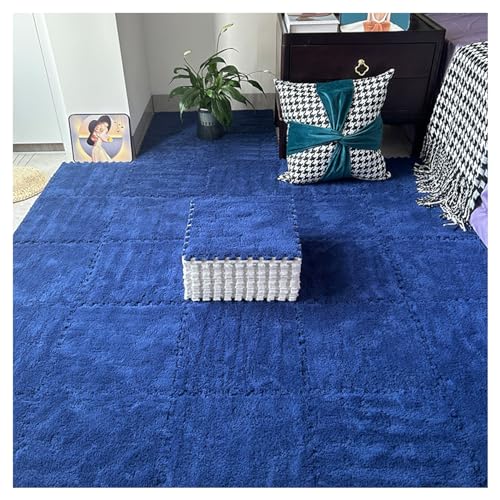 HGOuhKPlüsch-Puzzle-Schaum-Bodenmatte 20 Stück ineinandergreifender Plüschteppich, weiche, flauschige Fliesen-Krabbelmatte, Puzzle-Matte, Plüsch-Puzzle-Schaum-Fußmatten Ineinandergreifende Teppichflie von HGOuhK