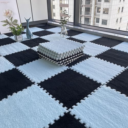 HGOuhKPlüsch-Puzzle-Schaum-Bodenmatte 8 Stück ineinandergreifende Puzzle-Schaumstofffliesen, Plüschschaum-Bodenmatte, DIY-Puzzlematte, rutschfester ineinandergreifender Teppich Ineinandergreifende Tep HGOuhKPlüsch-Puzzle-Schaum-Bodenmatte 8 Stück ineinandergreifende Puzzle-Schaumstofffliesen, Plüschschaum-Bodenmatte, DIY-Puzzlematte, rutschfester ineinandergreifender Teppich Ineinandergreifende Tep von HGOuhK