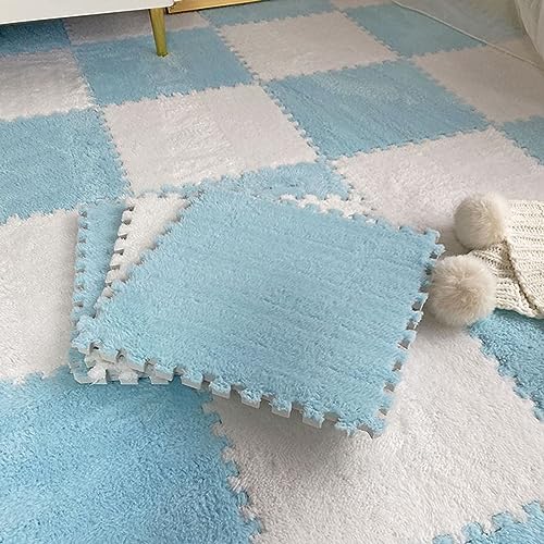 HGOuhKPlüsch-Puzzle-Schaum-Bodenmatte Ineinandergreifende Schaumstoff-Plüschmatten, rutschfester Puzzlematten-Teppich, quadratische rutschfeste ineinandergreifende Bodenmatten Ineinandergreifende Tepp HGOuhKPlüsch-Puzzle-Schaum-Bodenmatte Ineinandergreifende Schaumstoff-Plüschmatten, rutschfester Puzzlematten-Teppich, quadratische rutschfeste ineinandergreifende Bodenmatten Ineinandergreifende Tepp von HGOuhK