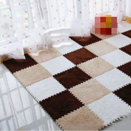 HGOuhKPlüsch-Puzzle-Schaum-Bodenmatte Ineinandergreifender Teppich, waschbare rutschfeste Schaumstoff-Puzzle-Bodenmatte, zuschneidbar, Plüsch-Krabbelmatte Ineinandergreifende Teppichfliesen(Apricot+Da HGOuhKPlüsch-Puzzle-Schaum-Bodenmatte Ineinandergreifender Teppich, waschbare rutschfeste Schaumstoff-Puzzle-Bodenmatte, zuschneidbar, Plüsch-Krabbelmatte Ineinandergreifende Teppichfliesen(Apricot+Da von HGOuhK