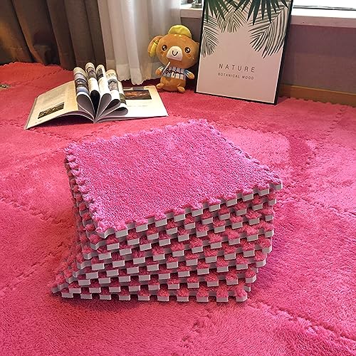 HGOuhKPlüsch-Puzzle-Schaum-Bodenmatte Plüsch-Patchwork-Teppichfliesen, 20-teilige ineinandergreifende Schaumstoff-Puzzlematte, weiche, flauschige Bodenfliesenmatte, quadratische rutschfeste Klettermat HGOuhKPlüsch-Puzzle-Schaum-Bodenmatte Plüsch-Patchwork-Teppichfliesen, 20-teilige ineinandergreifende Schaumstoff-Puzzlematte, weiche, flauschige Bodenfliesenmatte, quadratische rutschfeste Klettermat von HGOuhK