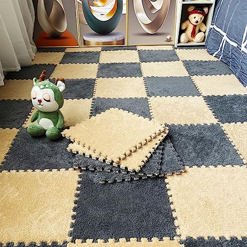 HGOuhKPlüsch-Puzzle-Schaum-Bodenmatte Plüschschaum-Bodenmatte, Schaumstoff-Puzzleteppich, Heimdekoration, 18 Fliesen, ineinandergreifender Plüschteppich, Kletterteppiche Ineinandergreifende Teppichfli HGOuhKPlüsch-Puzzle-Schaum-Bodenmatte Plüschschaum-Bodenmatte, Schaumstoff-Puzzleteppich, Heimdekoration, 18 Fliesen, ineinandergreifender Plüschteppich, Kletterteppiche Ineinandergreifende Teppichfli von HGOuhK