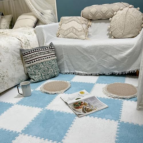 HGOuhKPlüsch-Puzzle-Schaum-Bodenmatte Schaumstoff-Puzzle-Bodenmatte, 36 Teile, ineinandergreifender, zotteliger Teppich, quadratisch, weiche, flauschige Bodenfliesen, schneidbare Bodenmatte Ineinander HGOuhKPlüsch-Puzzle-Schaum-Bodenmatte Schaumstoff-Puzzle-Bodenmatte, 36 Teile, ineinandergreifender, zotteliger Teppich, quadratisch, weiche, flauschige Bodenfliesen, schneidbare Bodenmatte Ineinander von HGOuhK