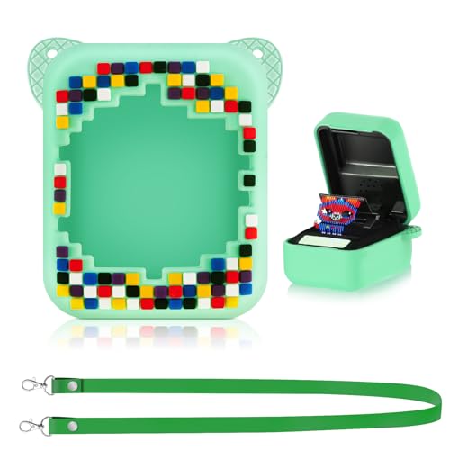 HGRGHH Silikonhülle für Bitzee Interactive Toy Digital Pet, Silikon Schutz Tasche für Bitzee Digital Haustier mit verstellbarem Lanyard, Tragetasche für Bitzee Digital Pet Interaktives Spielzeug, Grün von HGRGHH