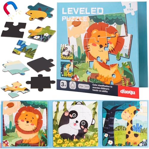 HGRGHH Magnet Puzzle, 37Teilige Magnet Puzzle Kinder, Magnete Puzzl Buchen für Kinder, Tier Magnetpuzzle Kinde,Magnets Puzzl ab 1 2 3 4 5 6 Jahre für Reisespiele Roadtrip Flugzeug Lernmagnet (A) von HGRGHH