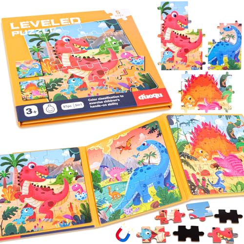 Magnet Puzzle, 97 Teilige Magnet Puzzle Kinder, 3 IN 1 Magnete Puzzles Buch für Kinder, Dinosaurier Magnetpuzzle für Kinde,magnets Puzzl ab 1 2 3 4 5 6 Jahre, für Reisespiele Roadtrip Flugzeug Lernmag Magnet Puzzle, 97 Teilige Magnet Puzzle Kinder, 3 IN 1 Magnete Puzzles Buch für Kinder, Dinosaurier Magnetpuzzle für Kinde,magnets Puzzl ab 1 2 3 4 5 6 Jahre, für Reisespiele Roadtrip Flugzeug Lernmag von HGRGHH