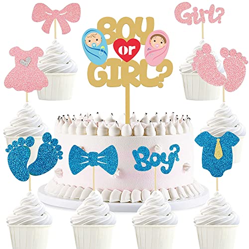 HGSHUO Boy or Girl Tortendeko Gender Reveal Kuchen Deko Glitzer Cupcake Topper Junge oder Mädchen Muffin Deko Baby Shower Torte Deko Geburtstag Kuchendeko Kindergeburtstag 25 Stück HGSHUO Boy or Girl Tortendeko Gender Reveal Kuchen Deko Glitzer Cupcake Topper Junge oder Mädchen Muffin Deko Baby Shower Torte Deko Geburtstag Kuchendeko Kindergeburtstag 25 Stück von HGSHUO