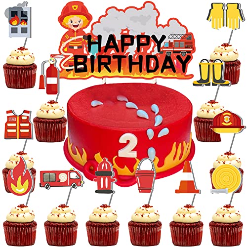 HGSHUO Feuerwehrmann Tortendeko Geburtstag Kuchen Deko Feuerwehrauto Cake Topper Happy Birthday Torte Deko Kindergeburtstag Cupcake Topper Geburtstagsdeko Kuchendeko 49 Stück HGSHUO Feuerwehrmann Tortendeko Geburtstag Kuchen Deko Feuerwehrauto Cake Topper Happy Birthday Torte Deko Kindergeburtstag Cupcake Topper Geburtstagsdeko Kuchendeko 49 Stück von HGSHUO