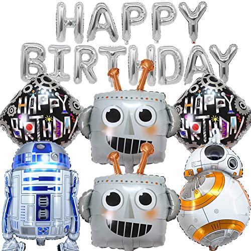 HGSHUO Folienballon Roboter Geburtstag Deko Ballons Roboter Geburtstagsparty Deko Luftballon Girlande Happy Birthday Banner Kindergeburtstag Geburtstagsdeko 7 Stück HGSHUO Folienballon Roboter Geburtstag Deko Ballons Roboter Geburtstagsparty Deko Luftballon Girlande Happy Birthday Banner Kindergeburtstag Geburtstagsdeko 7 Stück von HGSHUO