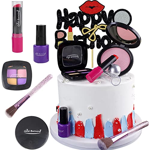 HGSHUO Make Up Tortendeko Geburtstag Kuchen Deko Lippenstift Torte Deko Kosmetik Cake Topper Happy Birthday Kuchendeko Makeup Cupcake Toppers Brautparty Bachelorette Make Up Themen Party 6 Stück HGSHUO Make Up Tortendeko Geburtstag Kuchen Deko Lippenstift Torte Deko Kosmetik Cake Topper Happy Birthday Kuchendeko Makeup Cupcake Toppers Brautparty Bachelorette Make Up Themen Party 6 Stück von HGSHUO