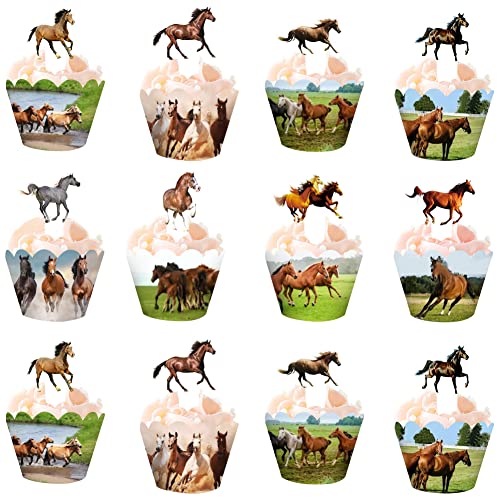 HGSHUO Muffin Deko Pferde Tortendeko Geburtstag Cupcake Topper Pferd Kuchen Deko Kindergeburtstag Cupcake Wrappers Muffin Torte Deko Western Cowgirl Geburtstagsparty Backbecher Papier HGSHUO Muffin Deko Pferde Tortendeko Geburtstag Cupcake Topper Pferd Kuchen Deko Kindergeburtstag Cupcake Wrappers Muffin Torte Deko Western Cowgirl Geburtstagsparty Backbecher Papier von HGSHUO