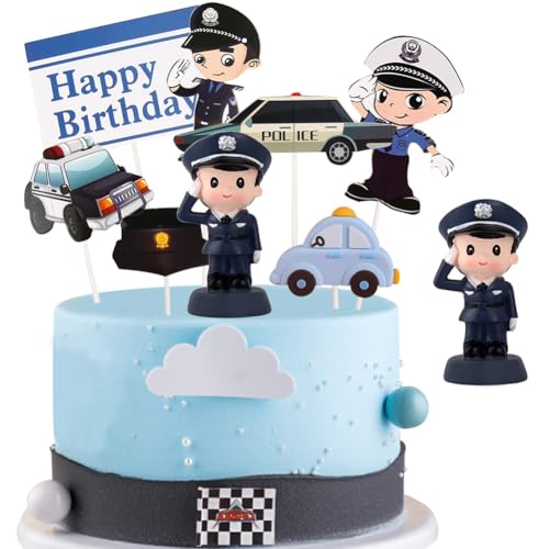 HGSHUO Polizei Tortendeko Geburtstag Kuchen Deko Polizei Figuren Kuchendeko Polizeiauto Cake Topper Happy Birthday Torte Deko Kindergeburtstag Geburtstagsdeko HGSHUO Polizei Tortendeko Geburtstag Kuchen Deko Polizei Figuren Kuchendeko Polizeiauto Cake Topper Happy Birthday Torte Deko Kindergeburtstag Geburtstagsdeko von HGSHUO