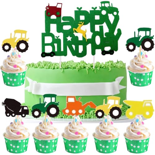 HGSHUO Tortendeko Traktor Geburtstag Kuchen Deko Traktor Torte Deko Kindergeburtstag Tortendekoration Happy Birthday Cupcake Topper Traktor Kuchendeko Bauernhof HGSHUO Tortendeko Traktor Geburtstag Kuchen Deko Traktor Torte Deko Kindergeburtstag Tortendekoration Happy Birthday Cupcake Topper Traktor Kuchendeko Bauernhof von HGSHUO