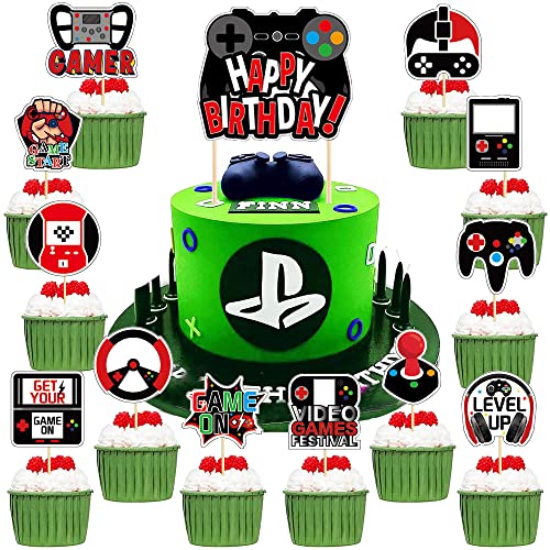 HGSHUO Tortendeko Videospiel Kuchen Deko Geburtstag Cake Topper Gaming Kindergeburtstag Torte Deko Happy Birthday Cupcake Topper Geburtstagsdeko Kuchendeko HGSHUO Tortendeko Videospiel Kuchen Deko Geburtstag Cake Topper Gaming Kindergeburtstag Torte Deko Happy Birthday Cupcake Topper Geburtstagsdeko Kuchendeko von HGSHUO