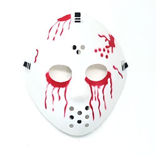 HGXLOWUA Blutige Jasons Maske Gruselige Vollgesichtsmaske Kunststoff Cosplay Kostüm Requisiten für Halloween Party von HGXLOWUA