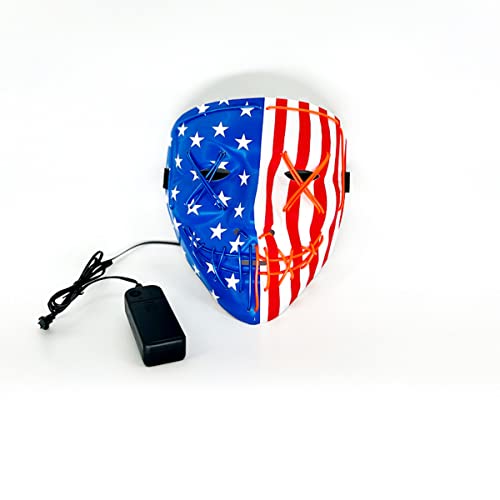 HGXLOWUA Flagge der Vereinigten Staaten Maske LED Vollgesichtsmaske Cosplay Kostüm Requisiten für Halloween Party HGXLOWUA Flagge der Vereinigten Staaten Maske LED Vollgesichtsmaske Cosplay Kostüm Requisiten für Halloween Party von HGXLOWUA
