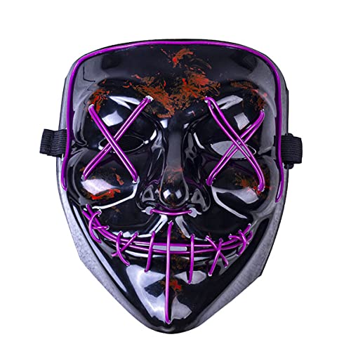 HGXLOWUA Gespenst Gesichtsmaske LED Clown Vollgesichtsmaske Cosplay Kostüm Requisiten für Halloween Party von HGXLOWUA