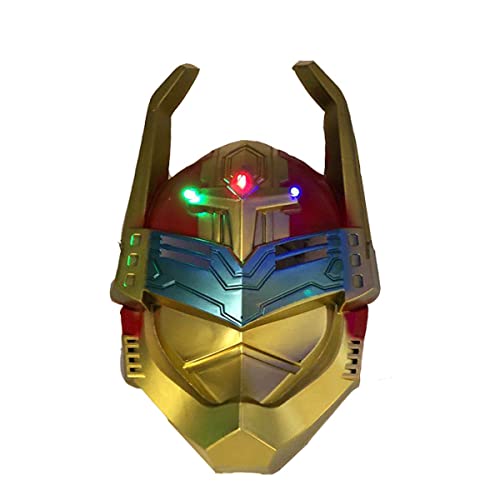 HGXLOWUA Golden Armour Maske Kunststoff Leuchtende Maske Kinder Cosplay Kostüm Requisiten für Halloween Party Gold HGXLOWUA Golden Armour Maske Kunststoff Leuchtende Maske Kinder Cosplay Kostüm Requisiten für Halloween Party Gold von HGXLOWUA
