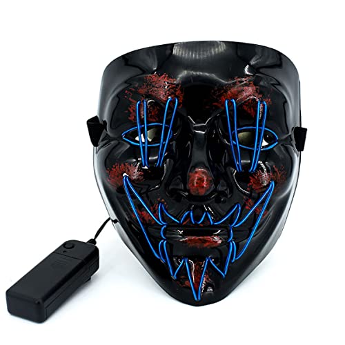 HGXLOWUA Party Gruselmaske PVC EL Licht Maske Gruselige Cosplay Kostüm Requisiten für Halloween Party HGXLOWUA Party Gruselmaske PVC EL Licht Maske Gruselige Cosplay Kostüm Requisiten für Halloween Party von HGXLOWUA
