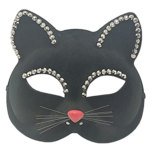 HGXLOWUA Schöne Katzenmaske, Kunststoff, Halbgesichtsmaske, Cosplay-Kostüm-Requisiten für Halloween-Party HGXLOWUA Schöne Katzenmaske, Kunststoff, Halbgesichtsmaske, Cosplay-Kostüm-Requisiten für Halloween-Party von HGXLOWUA
