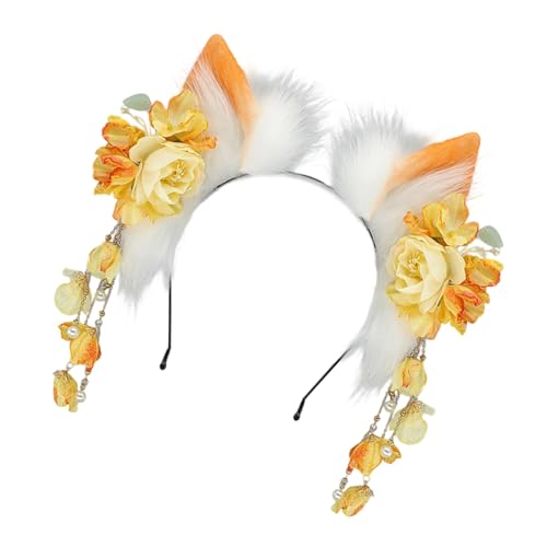 HGZHNAT Elastisches Tierohr Ohr Haar Accessoire Für Anime Kleid Styling Weiche Plüsch Design Kulturfestival Outfit Enhancer Anime Kostüm Accessoire Mit Katzen Ohren von HGZHNAT