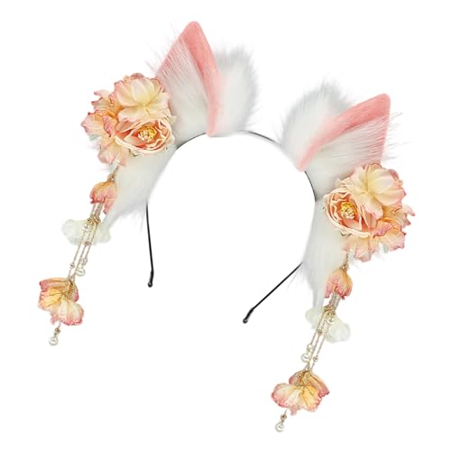 HGZHNAT Elastisches Tierohr Ohr Haar Accessoire Für Anime Kleid Styling Weiche Plüsch Design Kulturfestival Outfit Enhancer Anime Kostüm Accessoire Mit Katzen Ohren von HGZHNAT