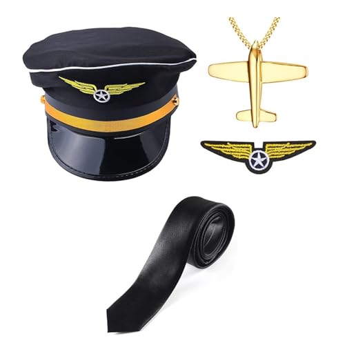 HGZHNAT Erwachsene Flug Captain Outfits Captain Hat Uniform Uniette Hals Tie Airline Captain Kostüm Flugbegleiter Cosplay Set HGZHNAT Erwachsene Flug Captain Outfits Captain Hat Uniform Uniette Hals Tie Airline Captain Kostüm Flugbegleiter Cosplay Set von HGZHNAT