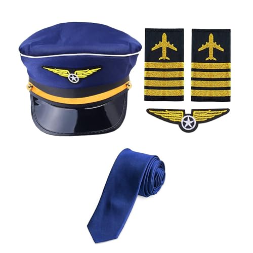 HGZHNAT Erwachsene Flug Captain Outfits Captain Hat Uniform Uniette Hals Tie Airline Captain Kostüm Flugbegleiter Cosplay Set HGZHNAT Erwachsene Flug Captain Outfits Captain Hat Uniform Uniette Hals Tie Airline Captain Kostüm Flugbegleiter Cosplay Set von HGZHNAT