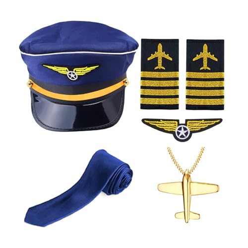 HGZHNAT Erwachsene Flug Captain Outfits Captain Hat Uniform Uniette Hals Tie Airline Captain Kostüm Flugbegleiter Cosplay Set HGZHNAT Erwachsene Flug Captain Outfits Captain Hat Uniform Uniette Hals Tie Airline Captain Kostüm Flugbegleiter Cosplay Set von HGZHNAT