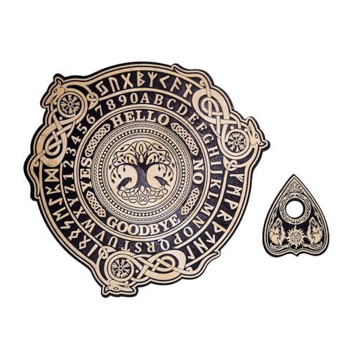 HGZHNAT Spirit Board Wahrsagungsausschüsse Mit Planchette Wood Talking Game Wechselstromausübung Tool Schädel Schädel Spirit Mit Planchette von HGZHNAT