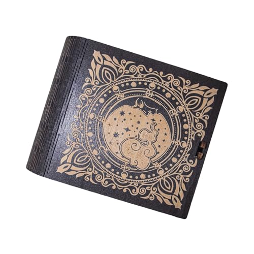 HGZHNAT TAROTS KARTE Speicherbox Tragbarer Kartenlagerbehälter Astrologie Schmuckteile Box Organisatoren Holz Dauerhafte Holzdekoration Gehäuse von HGZHNAT