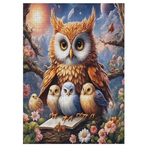 300 Teile Puzzle Für Jugendliche,Tierische Eule Puzzles,Erwachsenenpuzzle,Holzpuzzles,Dekompressionsspiel,Spielzeugpuzzles 42×30cm von HHCXX