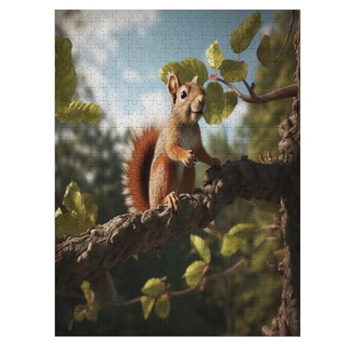 Eichhörnchen Holzpuzzle 500 Teile, Knobelspiele Für Erwachsene, Teenager, Puzzles Unmögliche - Kinder Puzzle Zimmer Deko 55×41cm von HHCXX