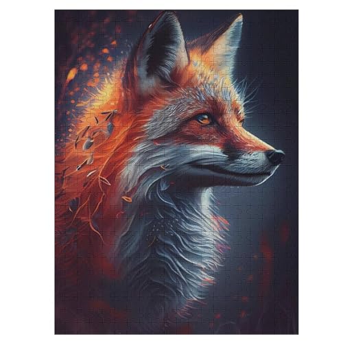 Fuchs 500 Teile Puzzles Für Erwachsene Holzpuzzle Familienpuzzlespiel Stressabbau-Puzzle Für Erwachsene Kinder Ab 12 Jahren 55×41cm von HHCXX