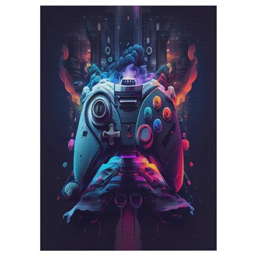 Gaming Neon Gamepad Holzpuzzle 300 Teile, Knobelspiele Für Erwachsene, Teenager, Puzzles Unmögliche - Kinder Puzzle Zimmer Deko 42×30cm Gaming Neon Gamepad Holzpuzzle 300 Teile, Knobelspiele Für Erwachsene, Teenager, Puzzles Unmögliche - Kinder Puzzle Zimmer Deko 42×30cm von HHCXX